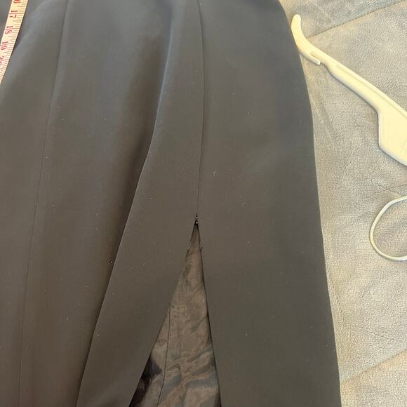 Tahari Long Black Evening Gown Dress with Slit Size 2 - Picture 12 of 16